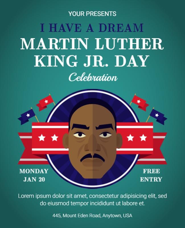 Patriotic Illustration for Martin Luther King Jr. Day Flyer Template