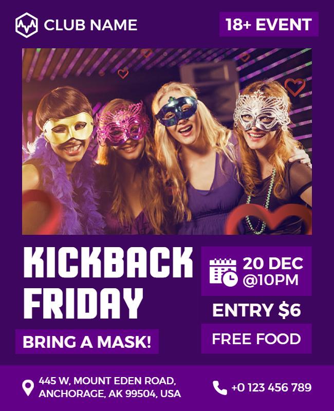 Masked Party Event Flyer for Clubs Template