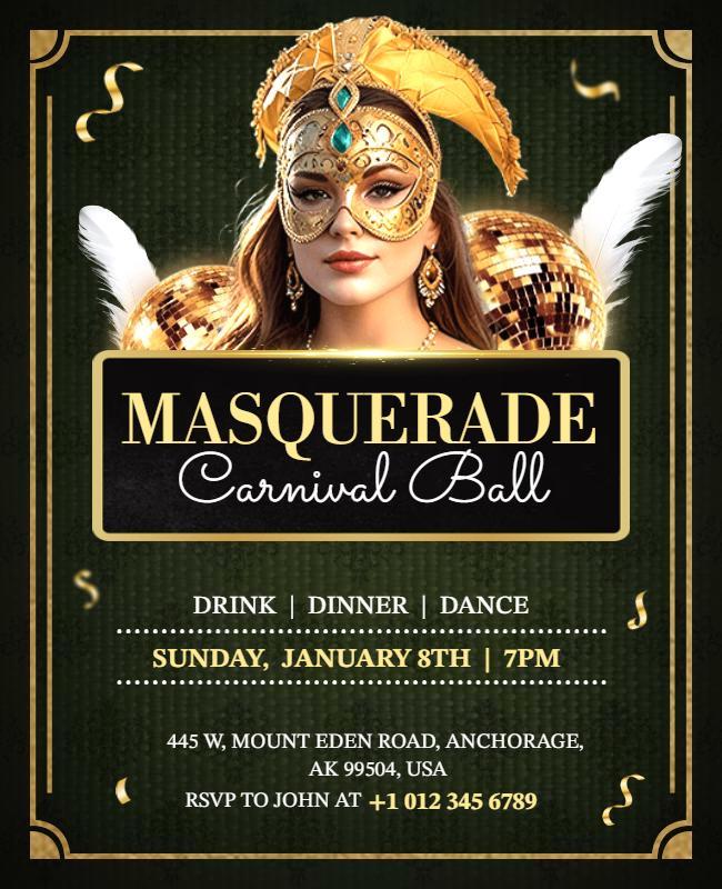 Masquerade Carnival Ball Event Flyer Template