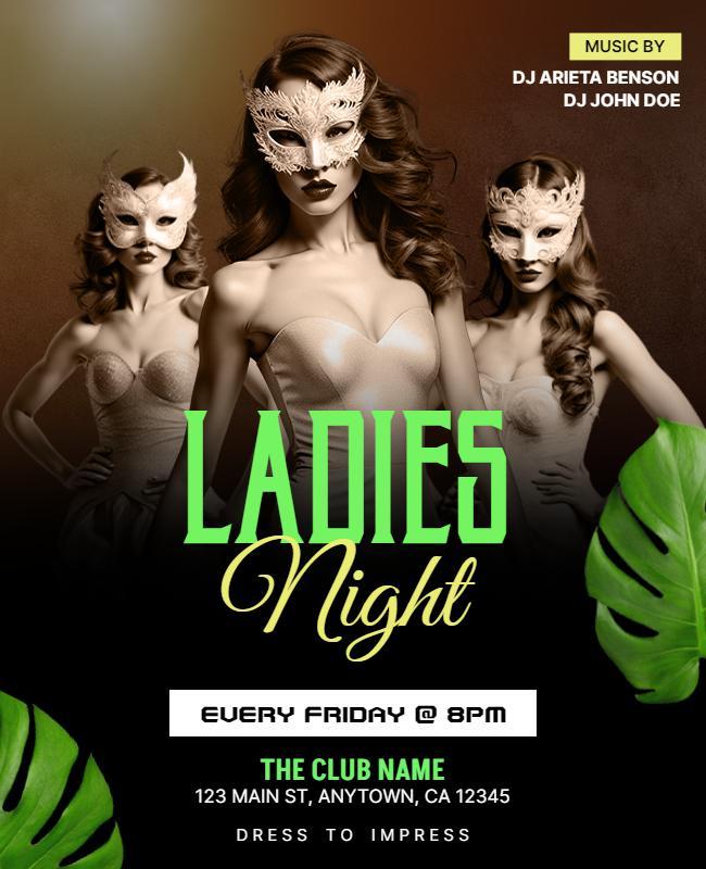 Masquerade Ladies Night Club Event Flyer Template