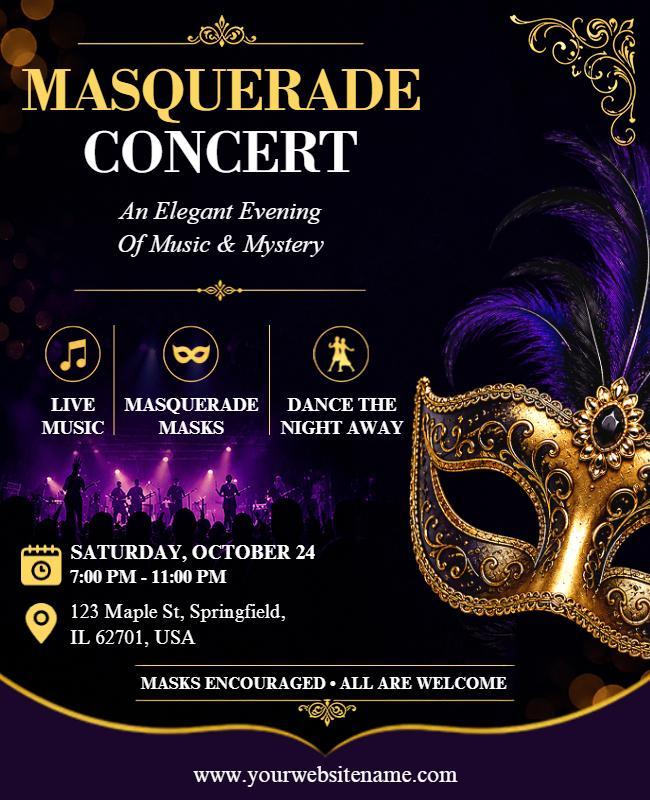 Masquerade Music Concert Event Flyer Template