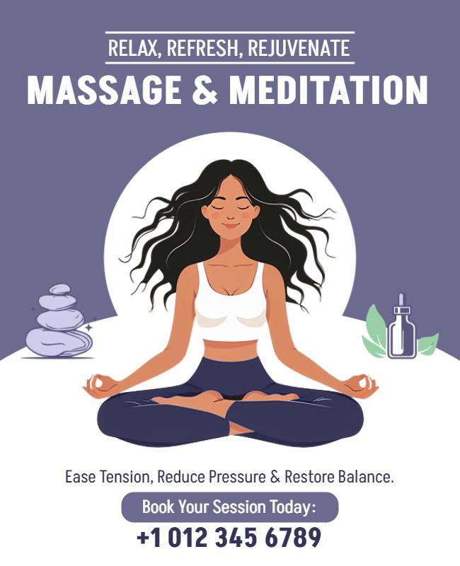 Massage and Meditation Wellness Session Flyer Template