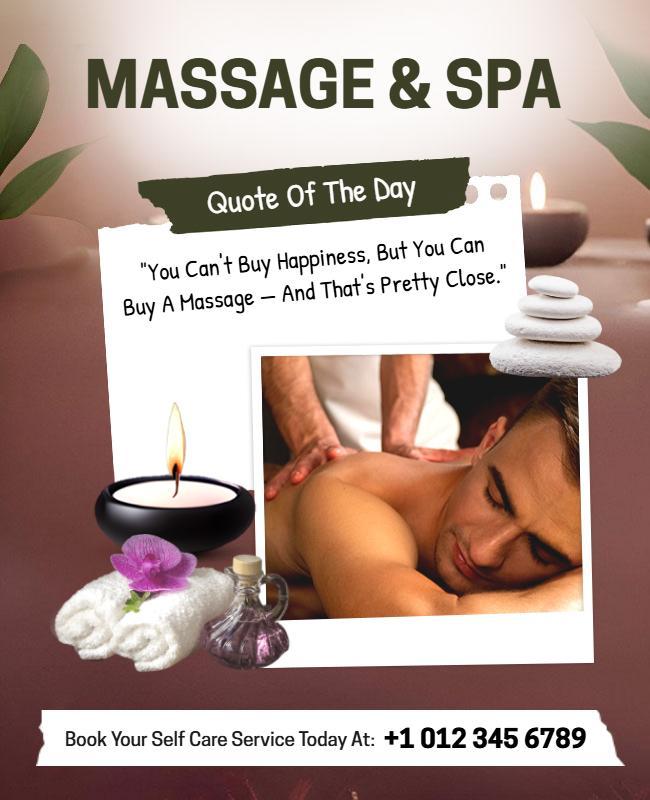 Massage and Spa Quote Promotional Flyer Template