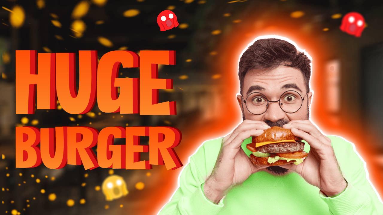 Massive Burger Challenge Fun Food YouTube Thumbnail Template