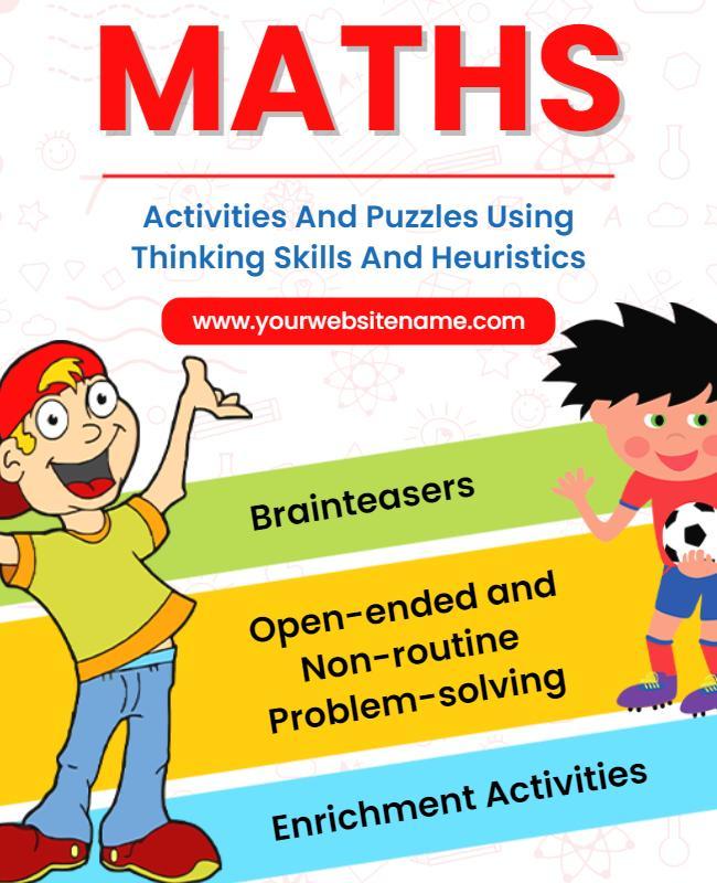 Math Activities and Puzzles Interactive Flyer Template