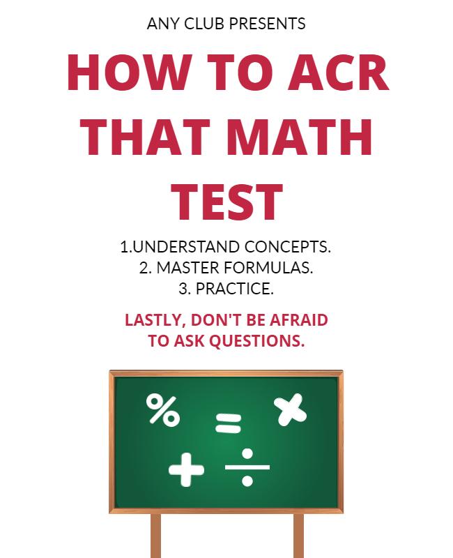 Math Test Preparation Tips Flyer Template