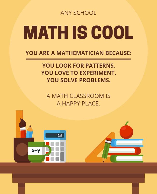 Mathematics Enthusiast Classroom Poster Flyer Template