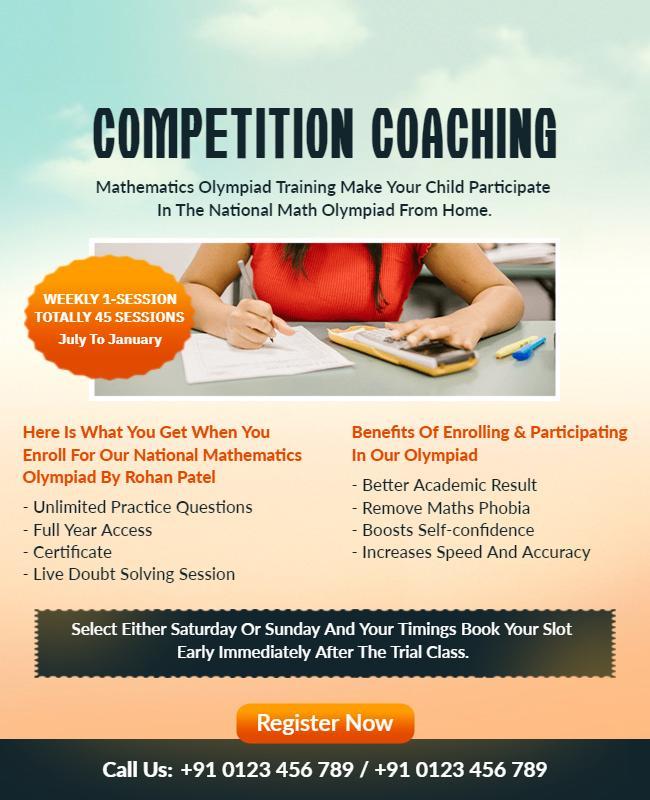 Mathematics Olympiad Coaching Program Flyer Template