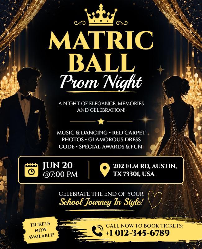 Matric Ball Prom Night Celebration Flyer Template