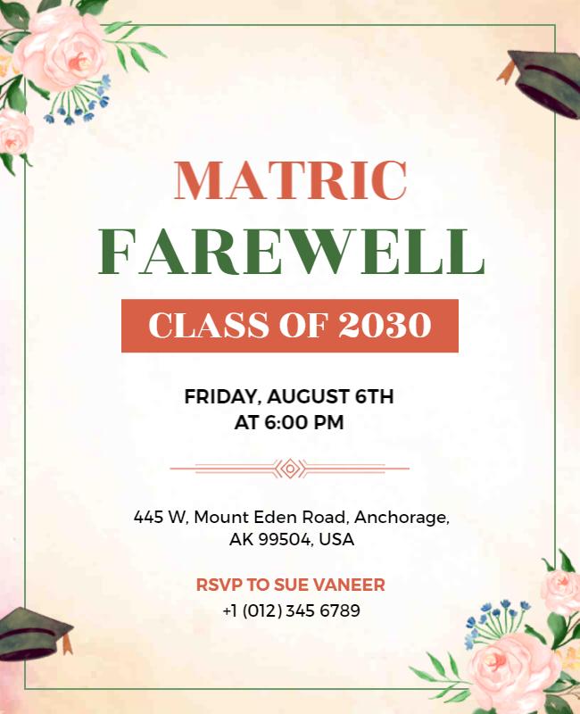 Matric Farewell Event Invitation Flyer Template