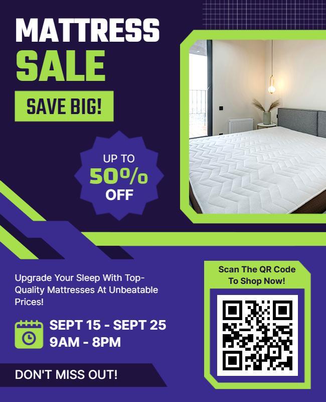 Mattress Sale Promotional Discount Flyer Template