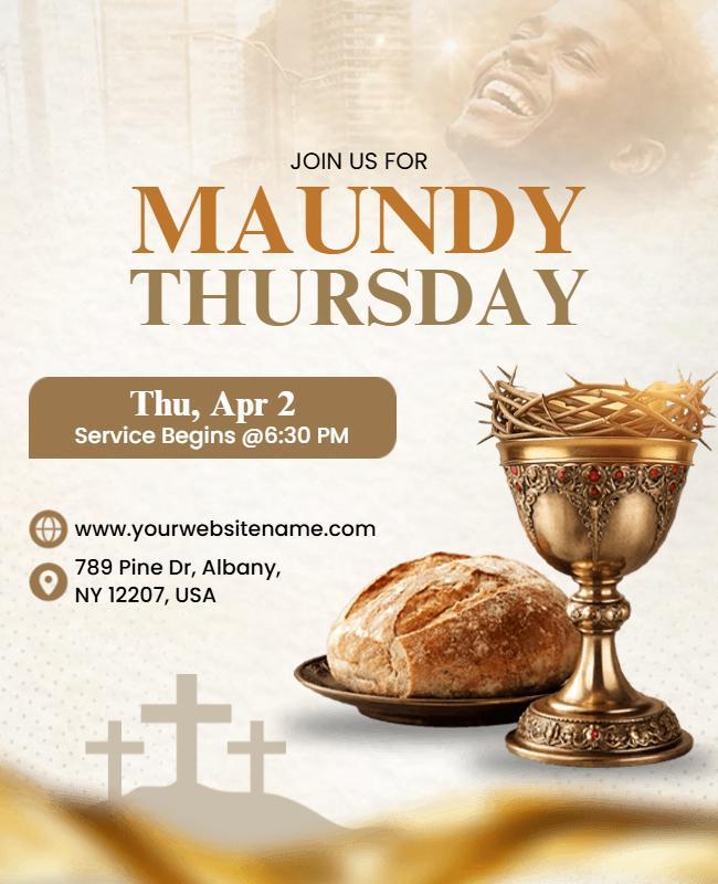 Maundy Thursday Church Service Flyer Template