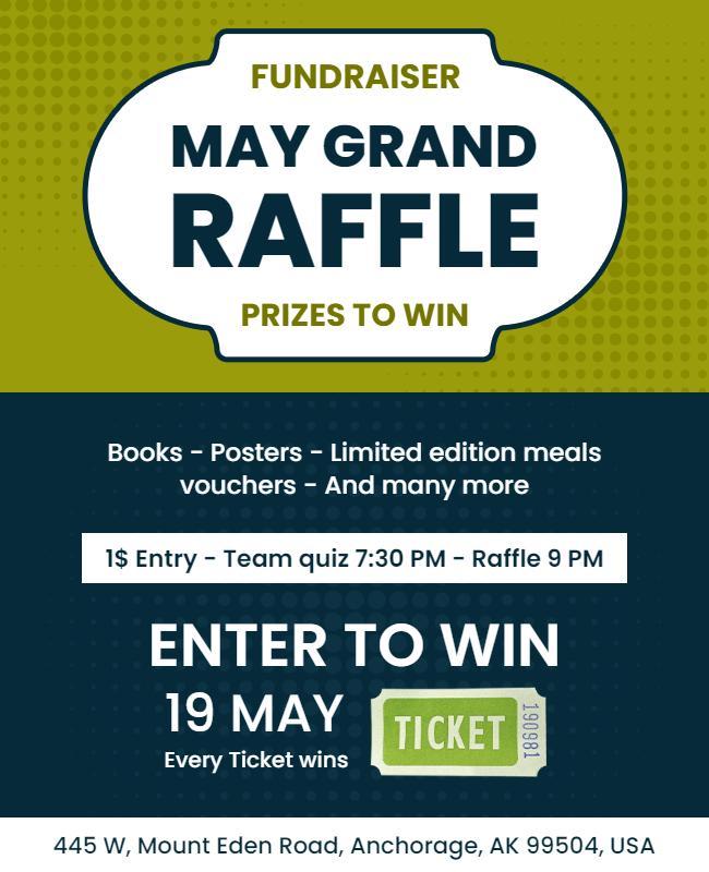 May Grand Fundraiser Raffle Event Flyer Template