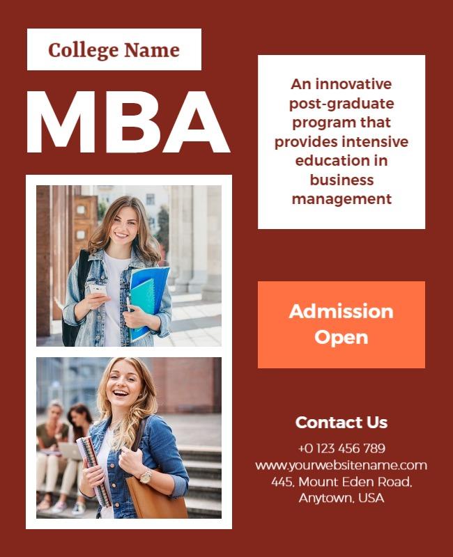 Mba College Poster Template