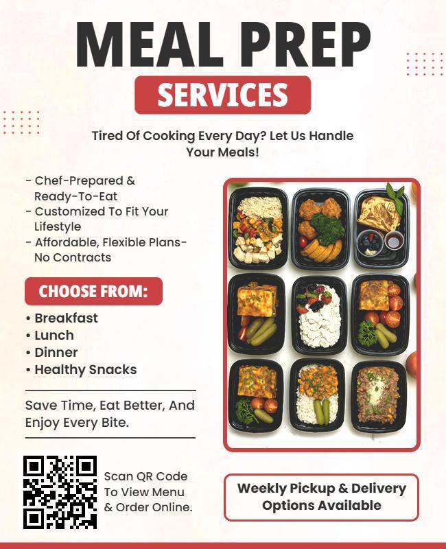 Meal Prep Service Promotion Flyer Template