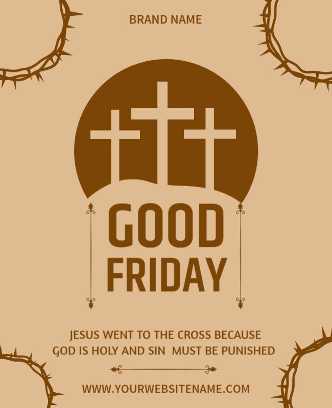Meaningful Religious Good Friday Reflection Poster Template