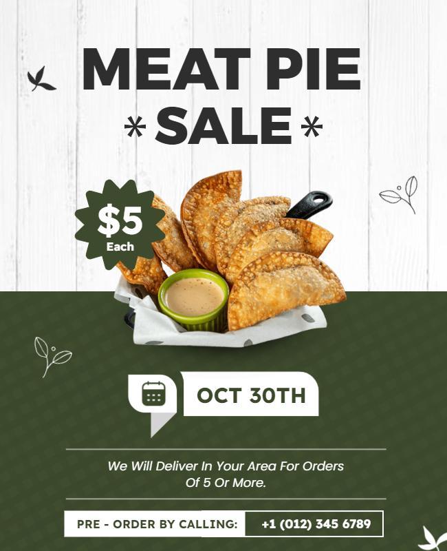 Meat Pie Sale Promotional Flyer Template