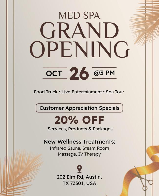 Med Spa Grand Opening Event Flyer Template