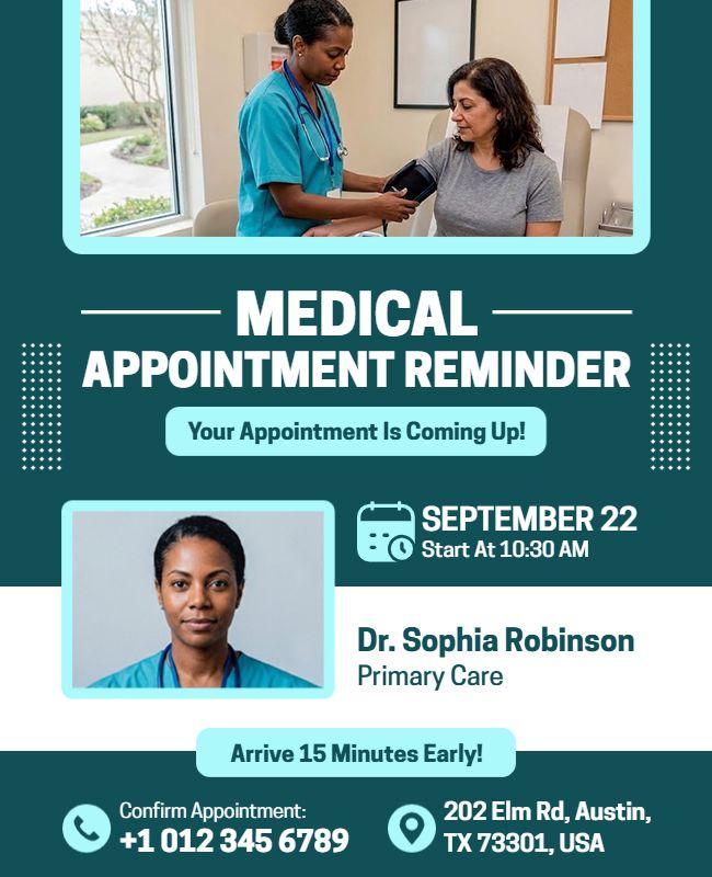 Medical Appointment Reminder Notice Flyer Template