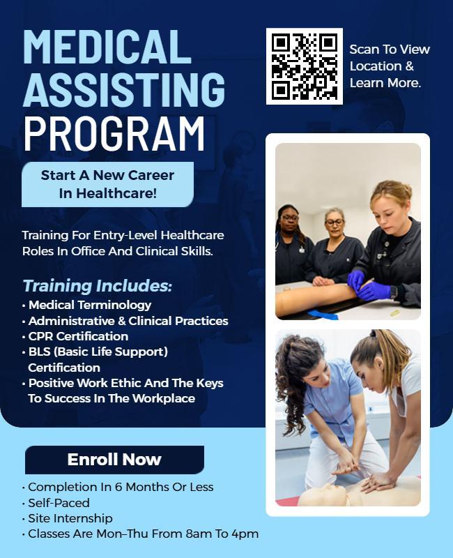 Medical Assistant Training Program Flyer Template