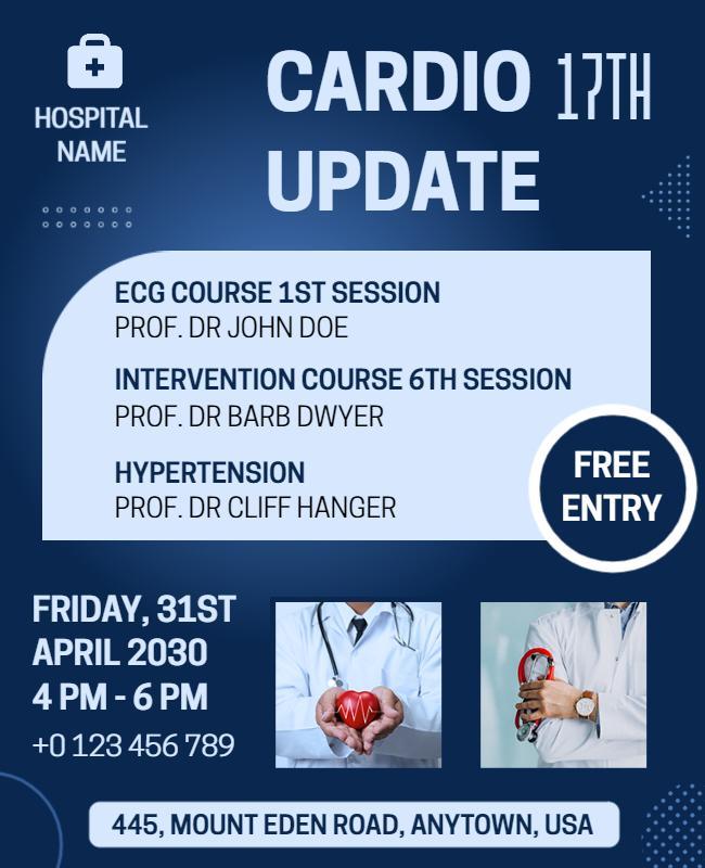 Medical Blue Cardiology Update Event Flyer Template