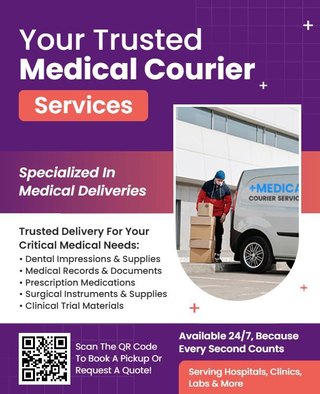 Medical Courier Services Promotional Flyer Template