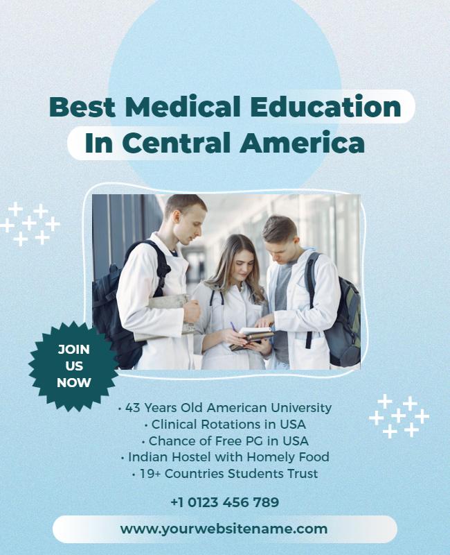 Medical Education Opportunities in Central America Flyer Template