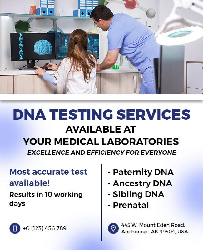 Medical Laboratory Dna Testing Services Flyer Template