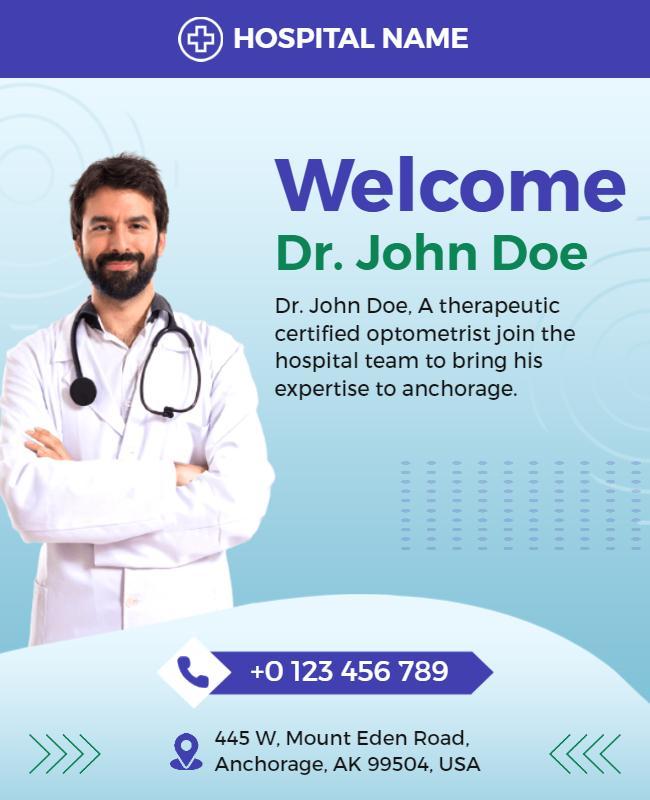 Medical Professional Welcome Announcement Flyer Template