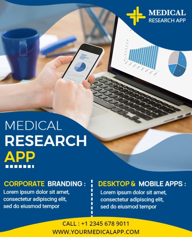 Medical Research App Promotional Flyer Template