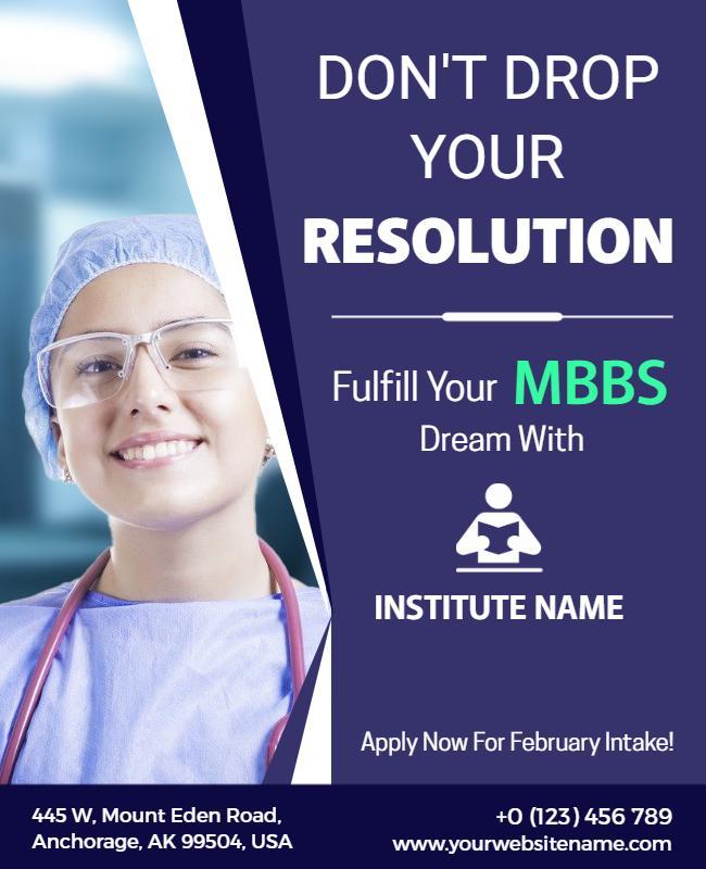 Medical School Enrollment Promotion Flyer Template