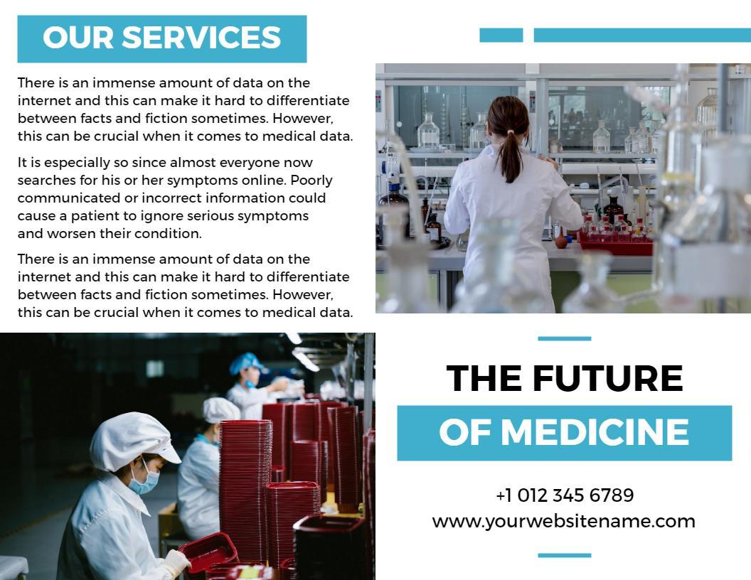 Medical Services Data Accuracy Future of Medicine Bi Fold Brochure Template