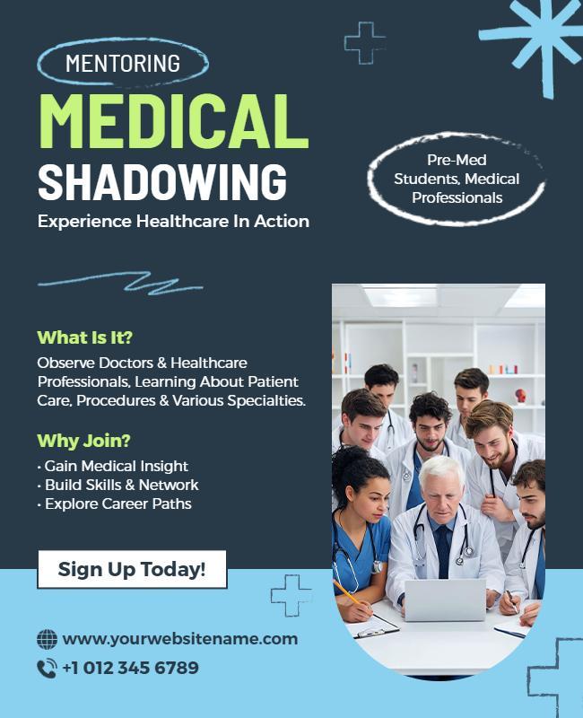 Medical Shadowing Mentorship Program Flyer Template