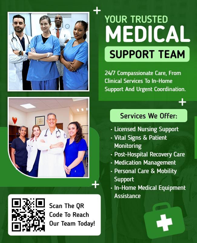Medical Support Team Services Promotion Flyer Template