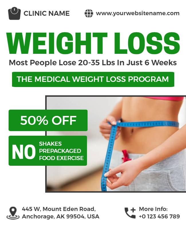 Medical Weight Loss Clinic Promotion Flyer Template