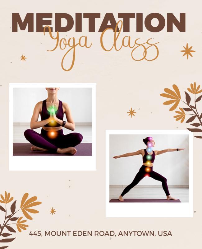 Meditation and Yoga Class Promotional Flyer Template