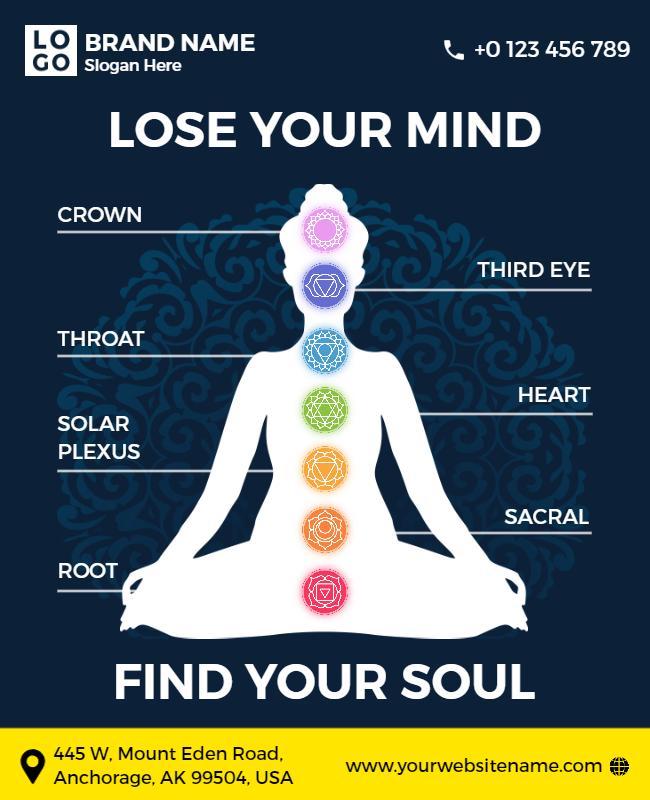 Meditative Chakra Alignment Wellness Retreat Poster Template