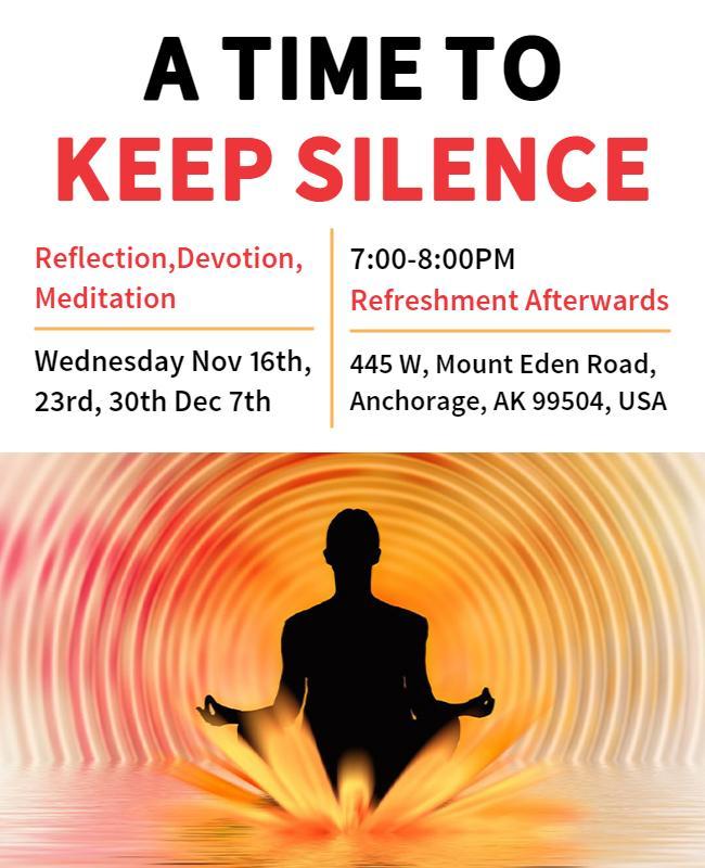 Meditative Orange and Yellow Reflection Event Poster Template