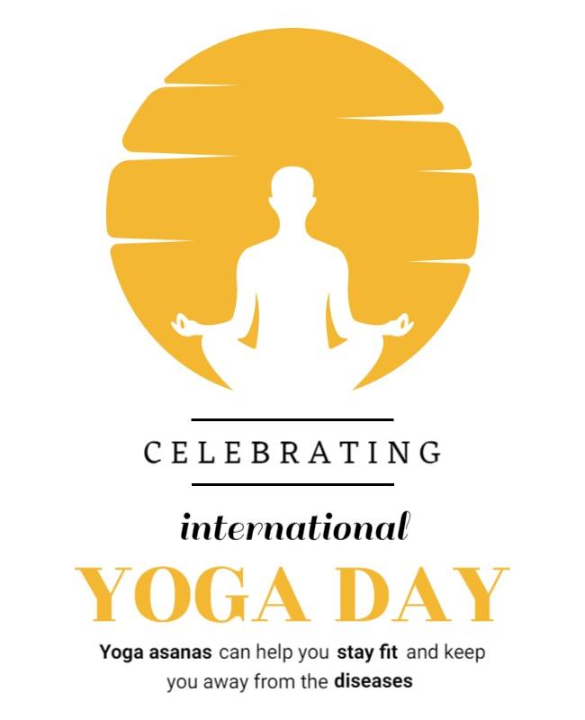 Meditative Yellow International Yoga Day Celebration Poster Template