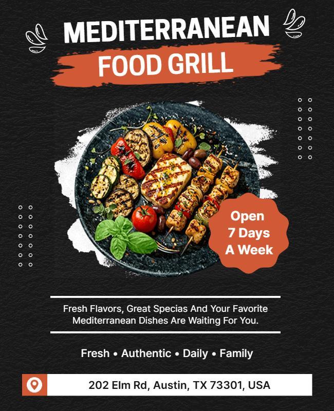 Mediterranean Food Grill Promotion Flyer Template