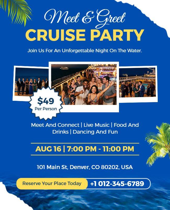 Meet and Greet Cruise Party Flyer Template