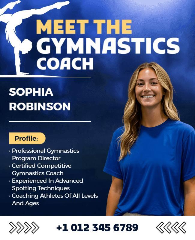 Meet the Experienced Gymnastics Coach Poster Template