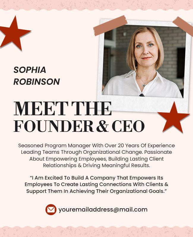 Meet the Founder and CEO Flyer Template