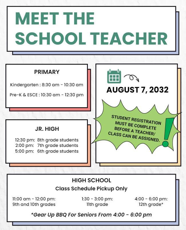 Meet the School Teacher Event Flyer Template