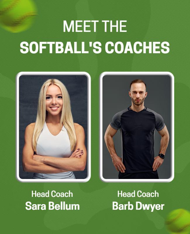 Meet the Softball Coaching Team Flyer Template