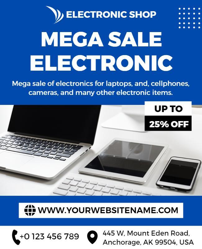 Mega Sale Electronics Discount Flyer Template