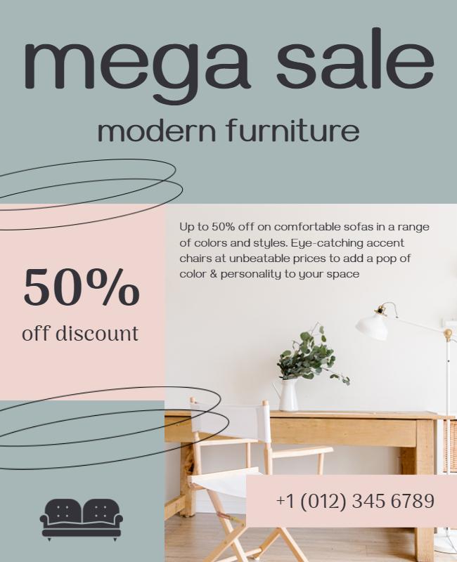 Mega Sale Modern Furniture Discount Flyer Template