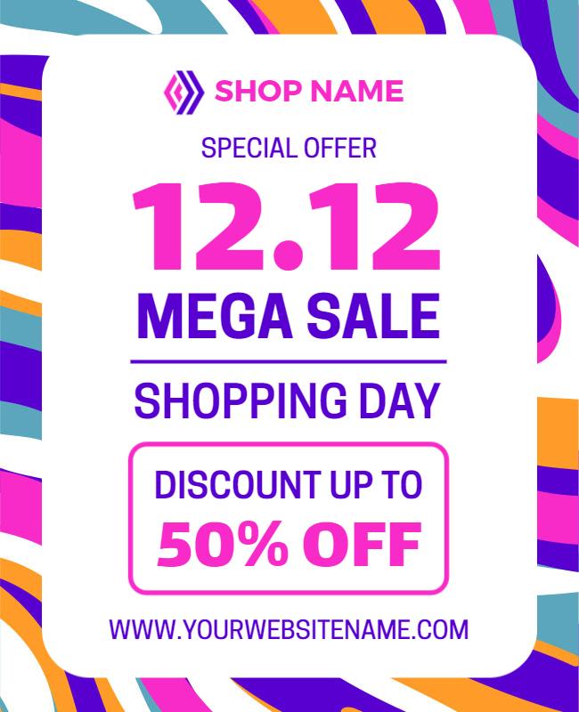 Mega Sale Shopping Day Promotion Flyer Template