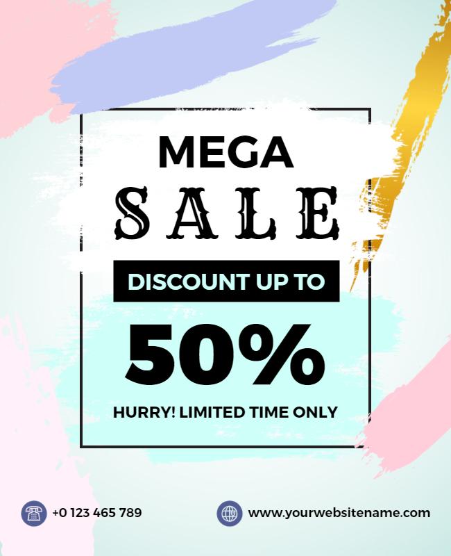 Mega Shopping Sale Promotional Flyer Template