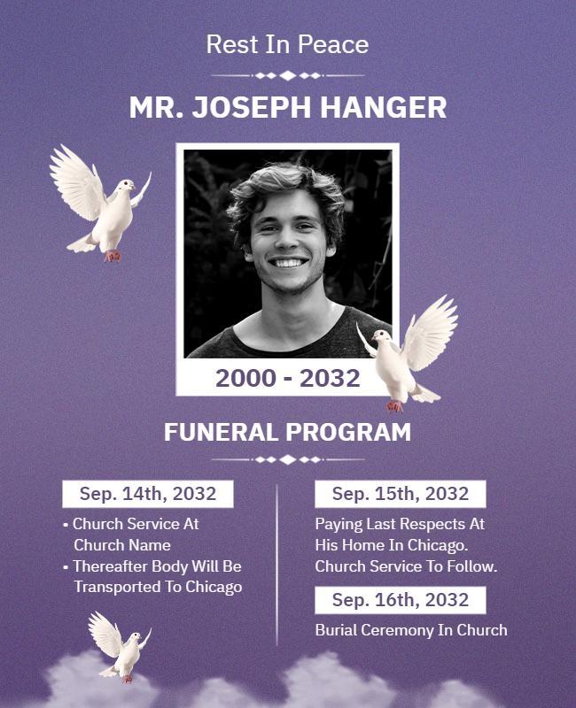 Memorial and Funeral Program Ceremony Flyer Template